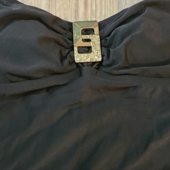 NWOT Sofia Vergara black one piece ruched sides removable straps - Picture 5 of 5